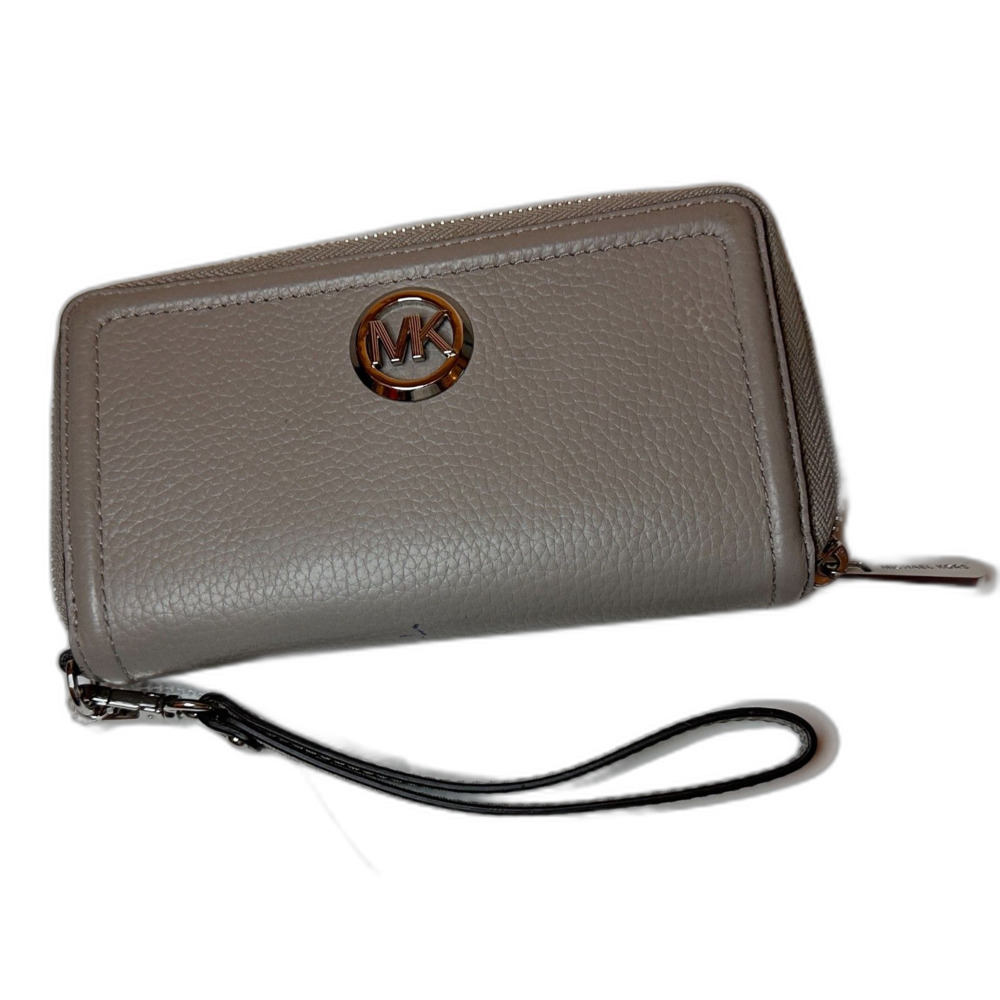 Michael Kors Gray Zip Around Wallet Wristlet